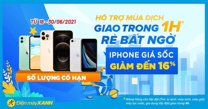 Fashsale mùa dịch: iPhone giảm đến 16%, tối đa đến 5 triệu, giao nhanh 1h. Mua ngay!