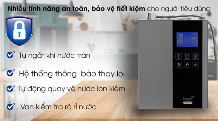 Máy lọc nước Ionpia của nước nào? Có tốt không? Có nên mua không? > Máy lọc nước ion kiềm IONPIA 5100 5 lõi 7 tấm điện cực có nhiều tính năng an toàn