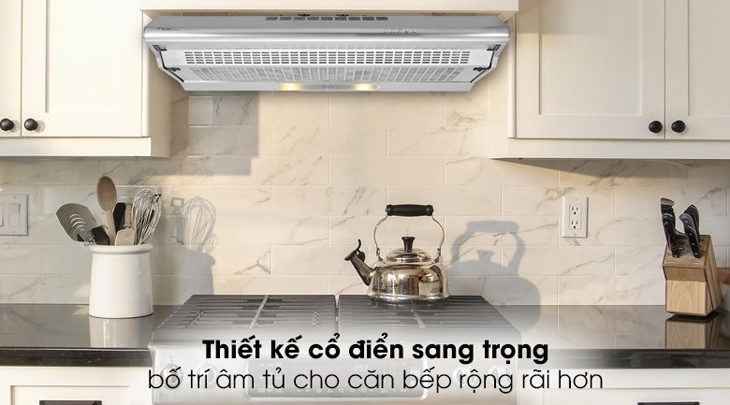 Máy hút mùi âm tủ Torino có thiết kế cổ điển sang trọng