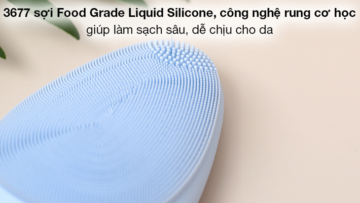 Máy rửa mặt Emmié được thiết kế với 3677 sợi Food grade Liquid Silicone được sắp xếp dạng ma trận