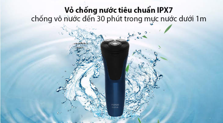 Máy cạo râu Flyco FS197VN an toàn tuyệt đối nhờ công nghệ IPX7