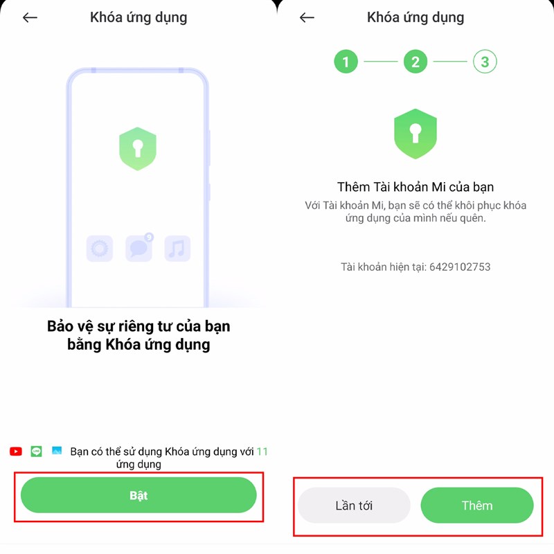 Khóa ứng dụng Xiaomi