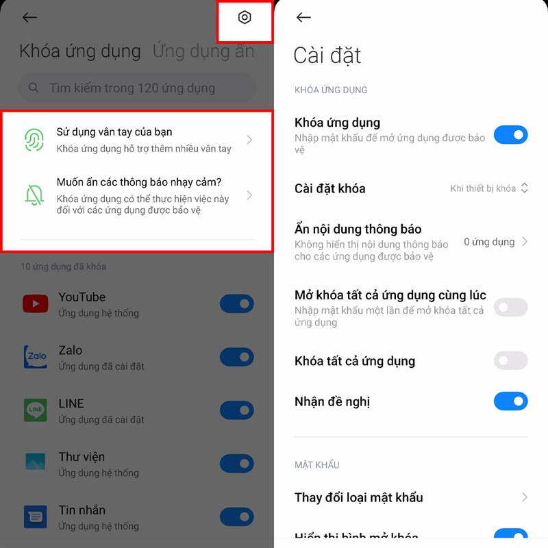 Khóa ứng dụng Xiaomi