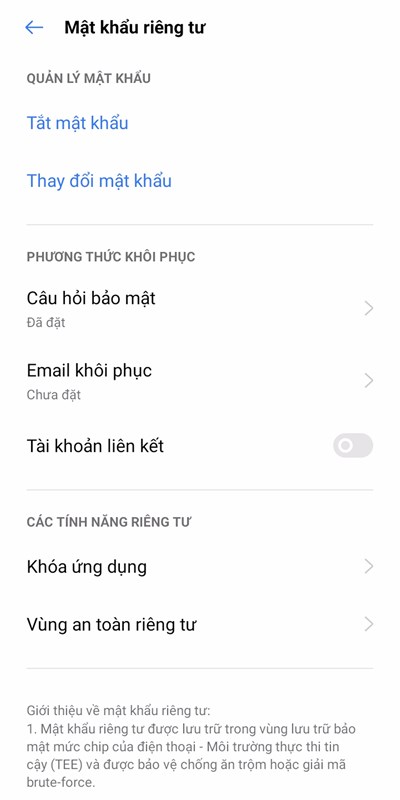 Khóa ứng dụng OPPO