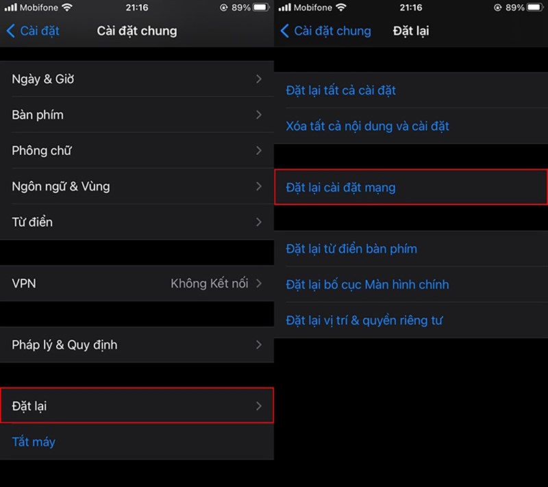 Cách khôi phục cài đặt mạng iPhone