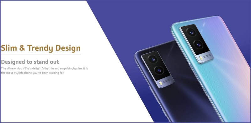 Vivo V21e 5G có hai tùy chọn màu sắc