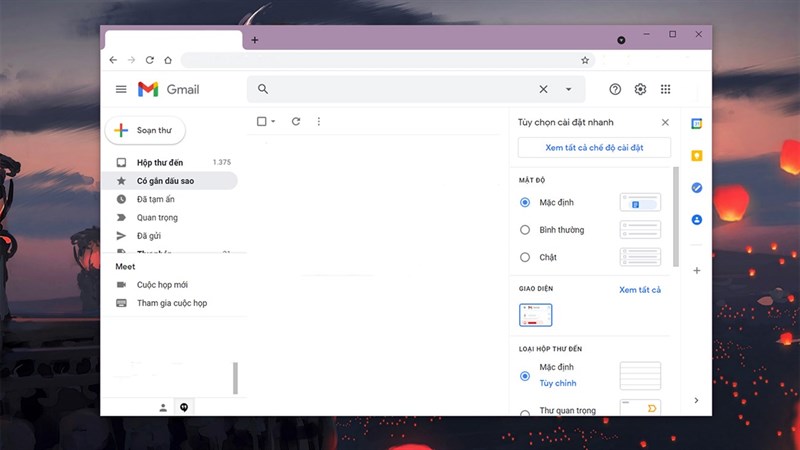 Gmail tuỳ biến giao diện:
Gmail đã cho phép người dùng tuỳ biến và tùy chỉnh giao diện của tài khoản của mình. Người dùng có thể lựa chọn các màu sắc và layout khác nhau theo ý thích của mình, giúp cải thiện trải nghiệm cá nhân hóa.