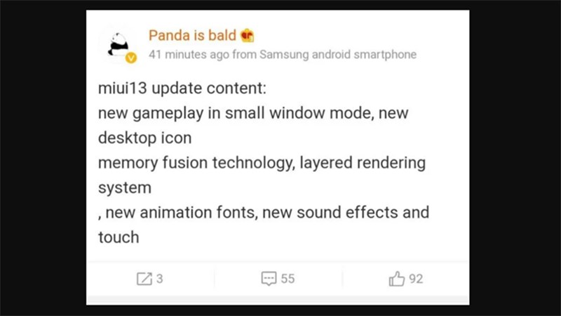 Leaker Bald Panda hé lộ những tính năng mới sắp xuất hiện trên MIUI 13