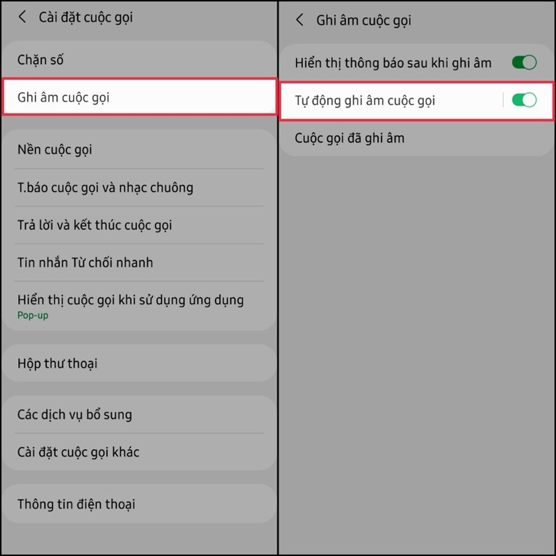 Tự động ghi âm cuộc gọi bất cứ lúc nào để bạn sử dụng khi cần thiết Tự động ghi âm cuộc gọi bất cứ lúc nào để bạn sử dụng khi cần thiết