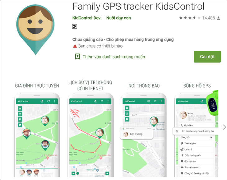 Phần mềm Family GPS tracker KidsControl
