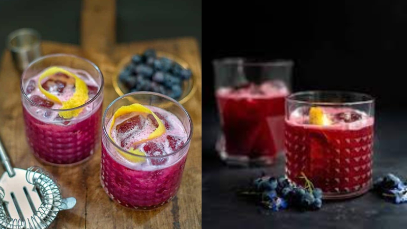 Blueberry Gin Sour Cocktail gây ấn tượng từ màu sắc đến hương vị 