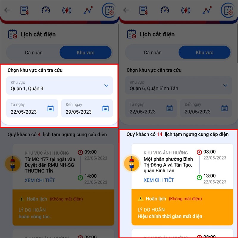 Cách tra cứu lịch cúp điện mỗi ngày trên điện thoại 