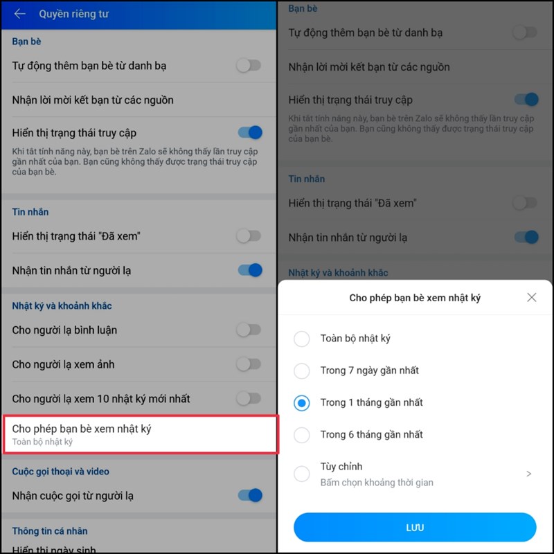Giới hạn nhật ký mà bạn bè có thể xem được trên trang cá nhân của bạn Giới hạn nhật ký mà bạn bè có thể xem được trên trang cá nhân của bạn