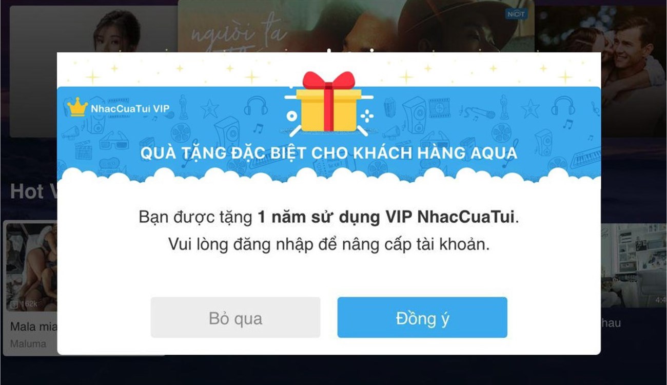 Cách kích hoạt khuyến mãi 12 tháng gói NCT VIP trên tivi Aqua