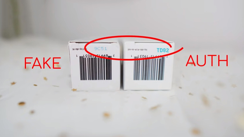 Kiểm tra phần barcode trên hộp. Nguồn: Youtube