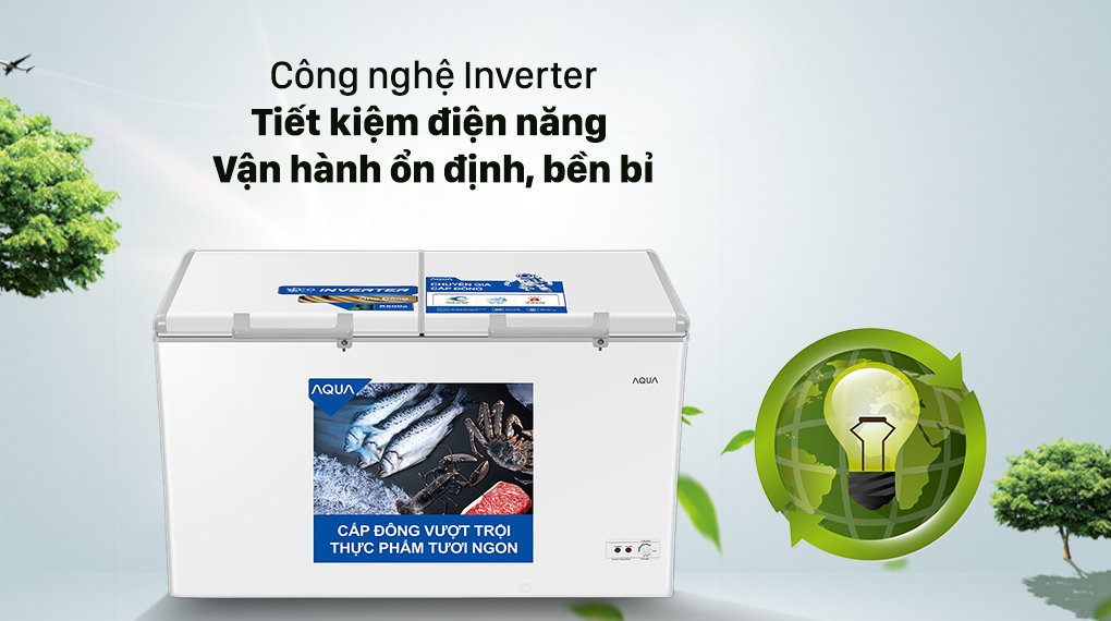 Tủ lạnh AQUA tiết kiệm điện năng hiệu quả nhờ công nghệ Inverter