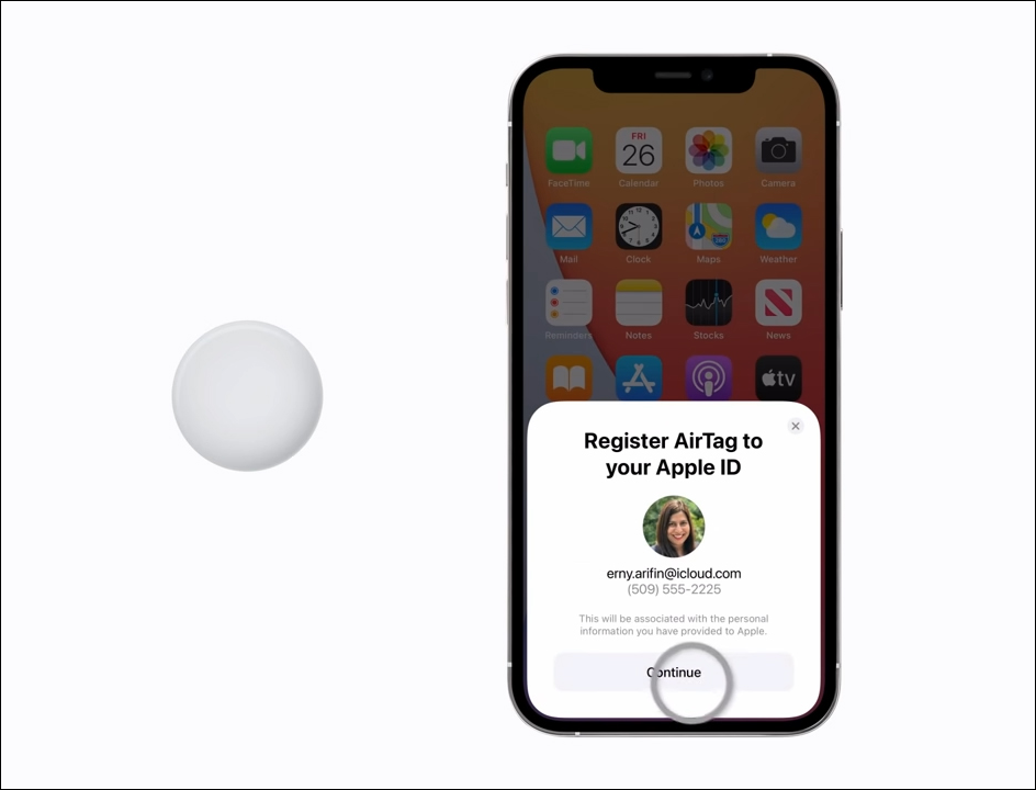 Xác nhận Apple ID mà AirTag đăng ký 