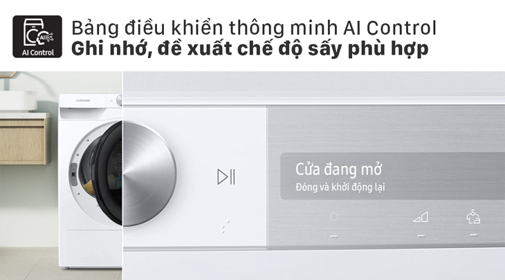 Bảng điều khiển AI Control, ghi nhớ và phân tích chế độ sấy phù hợp