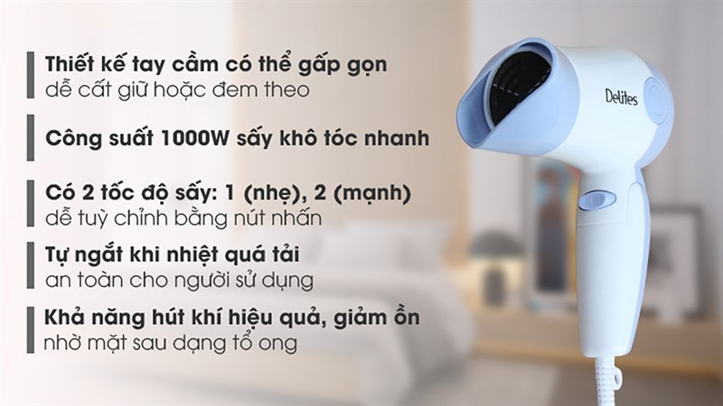 Máy sấy tóc Delites MST01 EMC BL