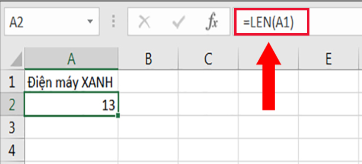 Ví dụ về hàm LEN