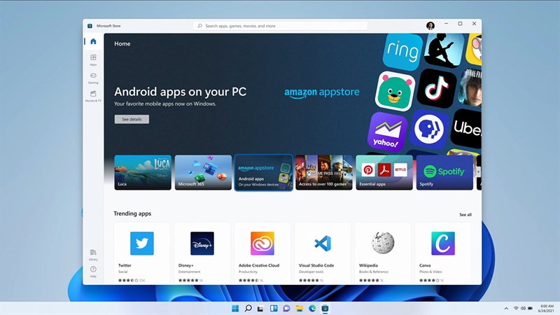 Windows 11 có thể chạy ứng dụng Android