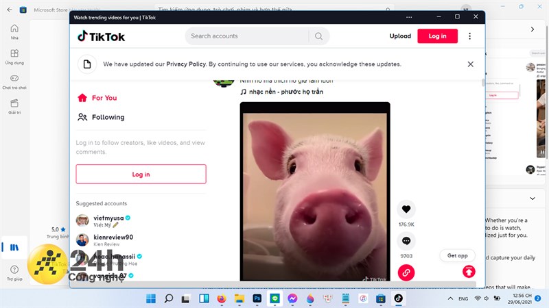 Tuy nhiên, đây chỉ là phiên bản web của TikTok.