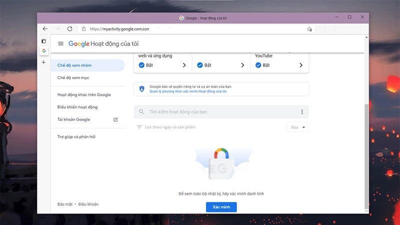 cách khóa lại nhật ký tìm kiếm trên Google 