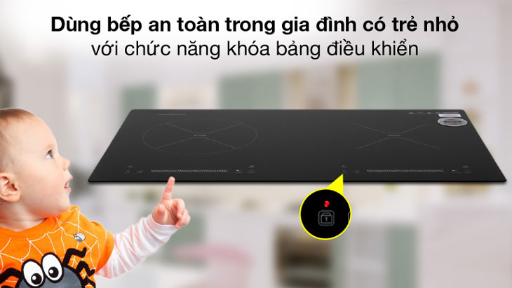 Bếp điện từ Nagakawa có chức năng khóa an toàn