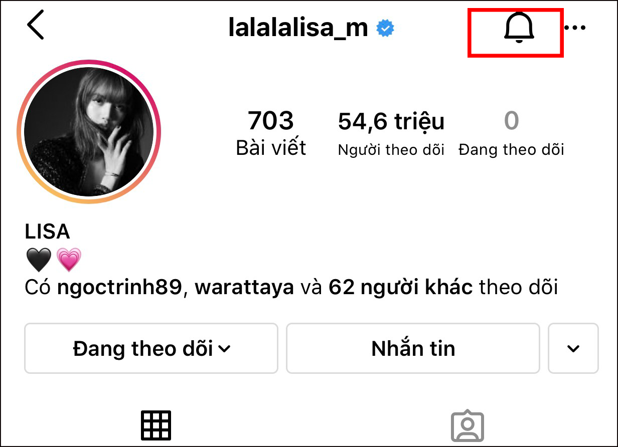 Hướng dẫn cách bật & tắt thông báo Instagram trên điện thoại, máy tính > Nhấn vào mục thông báo trên màng hình