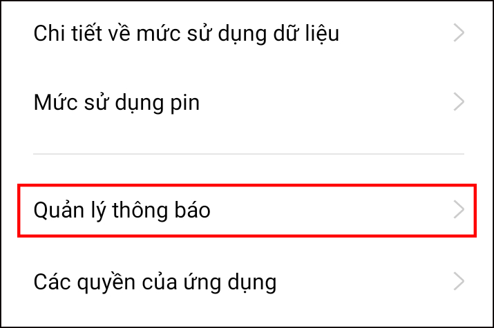 Chọn quản lý thông báo