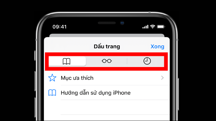 Đánh dấu trang, xem lịch sử và danh sách đọc