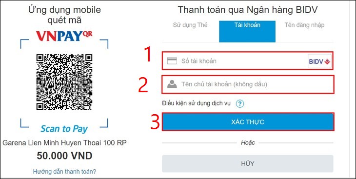 Đăng nhập tài khoản iBanking