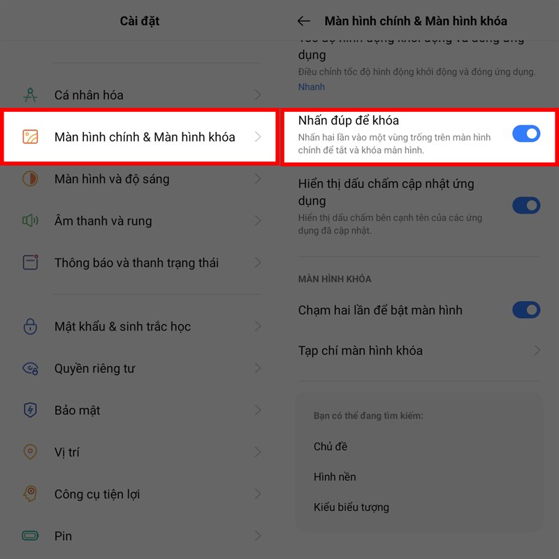 Chạm đúp để tắt màn hình