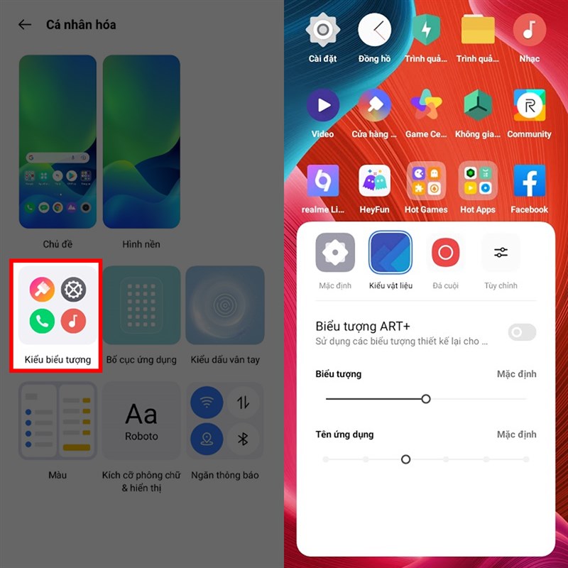 Tùy chỉnh kiểu icon màn hình chính