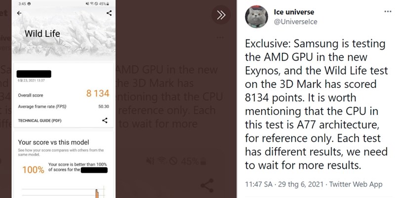 Leaker Ice universe tiết lộ thông tin về chip Exynos mới tích hợp GPU AMD trên Twitter Leaker Ice universe tiết lộ thông tin về chip Exynos mới tích hợp GPU AMD trên Twitter