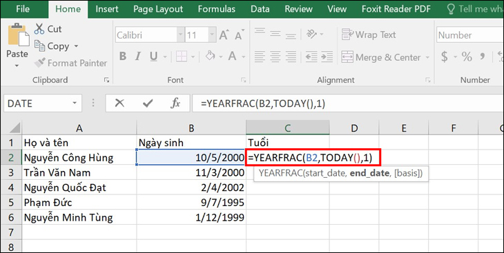 Công thức tính tuổi trong Excel: Hướng dẫn chi tiết và dễ hiểu