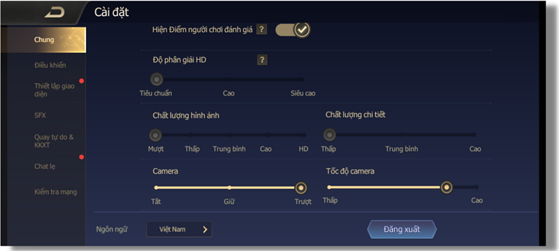 Thiết lập đồ họa trong Liên Quân Mobile mà mình chỉnh để test pin Nokia C20. Thiết lập đồ họa trong Liên Quân Mobile mà mình chỉnh để test pin Nokia C20.