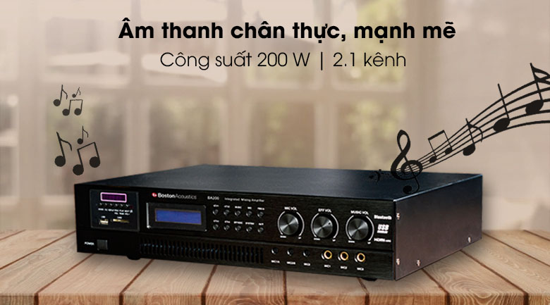 Amply cho âm thanh mạnh mẽ, chân thực