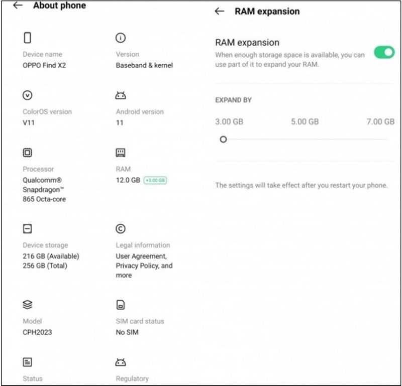 OPPO Find X2 được cập nhật tính năng mở rộng RAM OPPO Find X2 được cập nhật tính năng mở rộng RAM