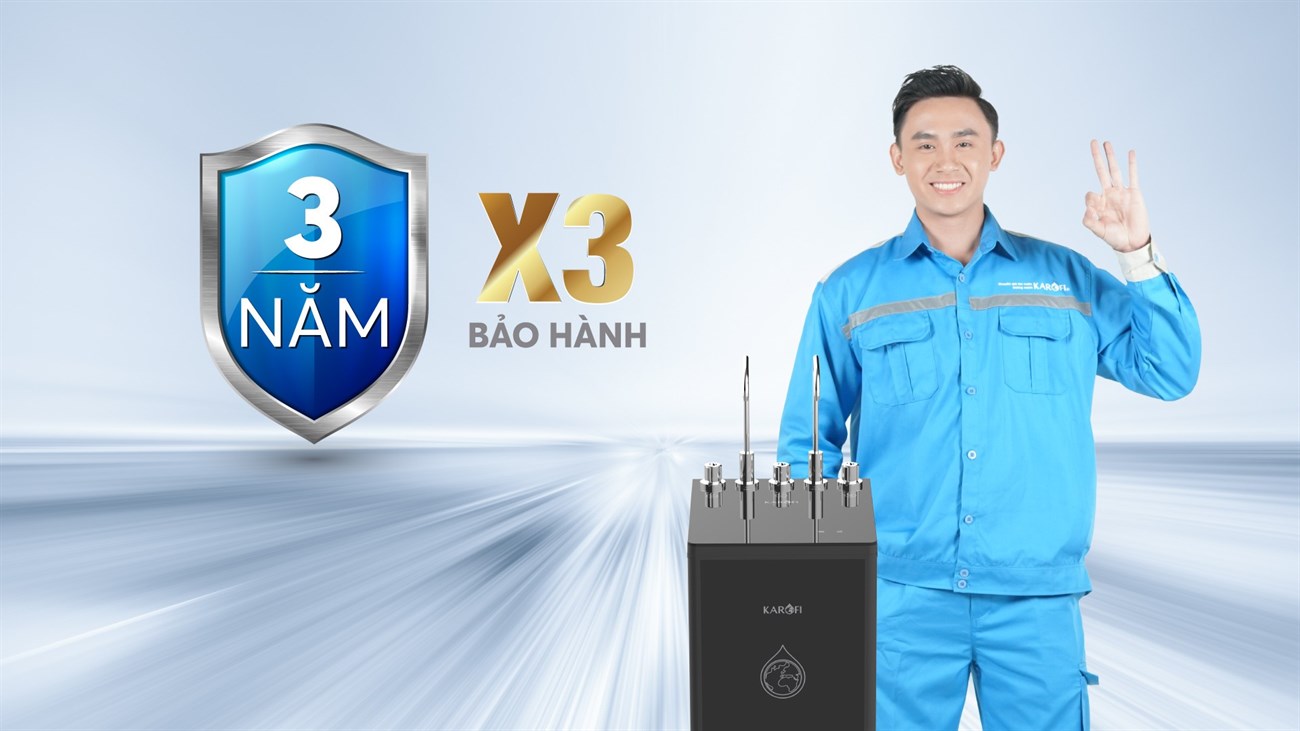 5 lý do chọn mua Máy lọc nước Karofi KAD-D66 > Máy lọc nước Karofi KAD-D66 có gói bảo hành lên đến 36 tháng