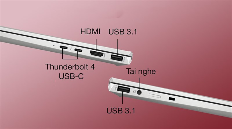Các cổng kết nối của HP EliteBook X360 1040 G8.