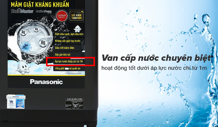 Dòng NA-FA9BRV hoạt động tốt dưới điều kiện áp lực nước thấp chỉ từ 1m