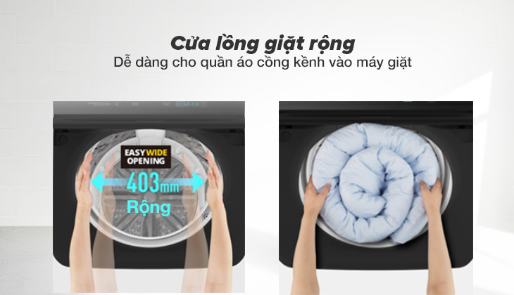 Nắp máy giặt NA-FA9BRV được làm bằng kính cường lực tràn viền