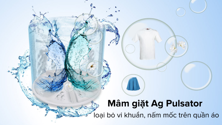 Chà giặt hiệu quả với xoáy nước siêu mạnh với mâm giặt tạo sóng Active Wave