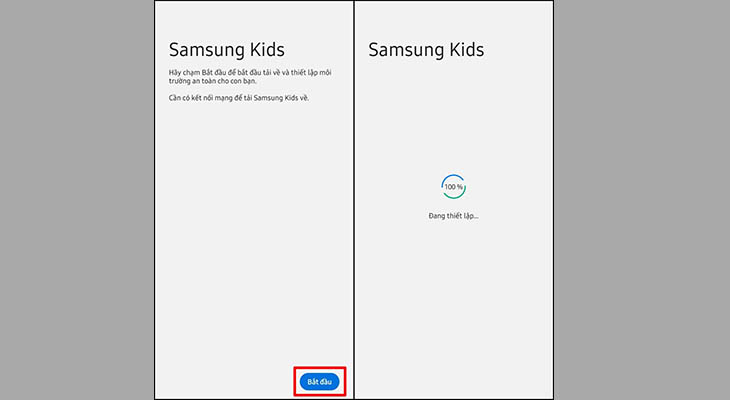 Chế độ trẻ em (Samsung Kids) trên điện thoại, tablet Samsung > Bước 2: Chọn Kids Mode trên bảng điều khiến. Chờ tải xuống và hoàn tất thiết lập. Chọn bắt đầu.