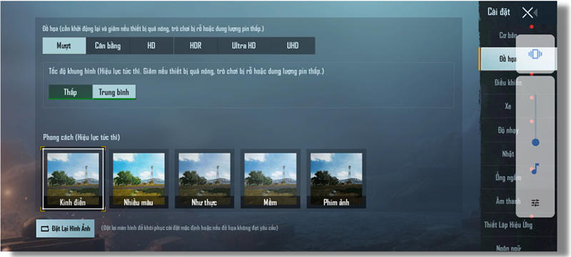 Thiết lập đồ họa trong PUBG Mobile mà Nokia C20 có thể chỉnh được. Thiết lập đồ họa trong PUBG Mobile mà Nokia C20 có thể chỉnh được.