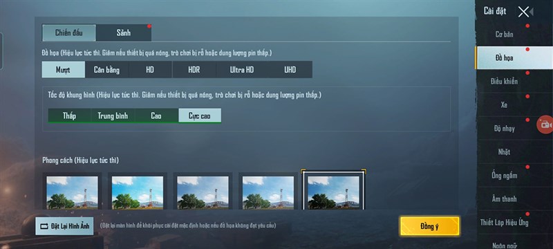 Setting PUBG trên Realme C25s