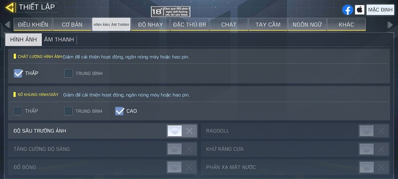 Setting Call Of Duty trên Realme C25s