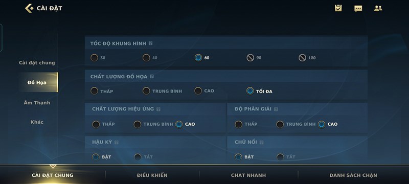 Setting Tốc Chiến trên Realme C25s