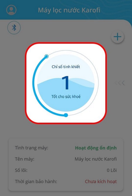 Tìm hiểu ứng dụng Karofi 360 trên máy lọc nước Karofi > Độ sạch của nước
